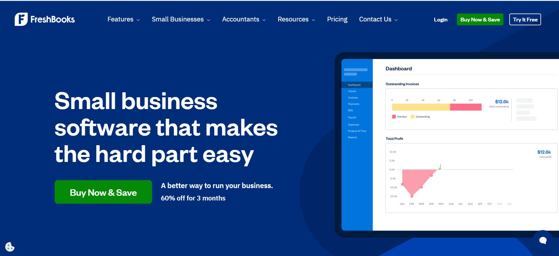 Freshbooks Homepage